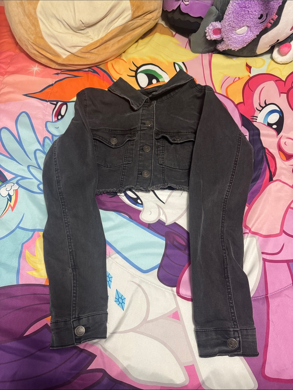 Cropped Black Jean Jacket